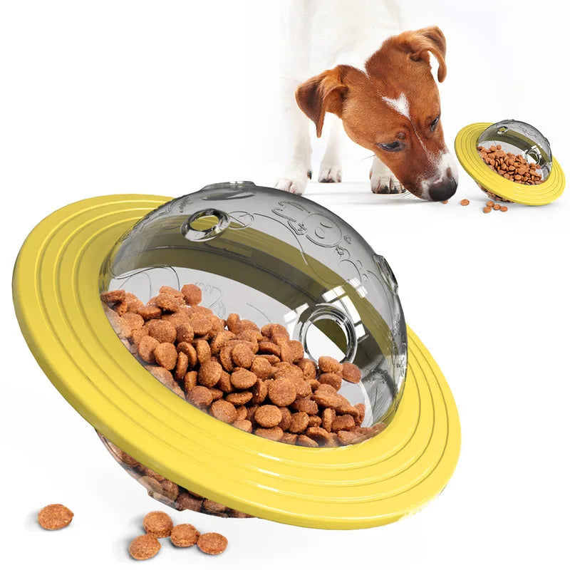 LELE Interactive UFO Design Dog Ball Toy, Food Distribution Pet Slow Feeding Ball, Dog Intelligence Treatment Ball Puzzle Toy