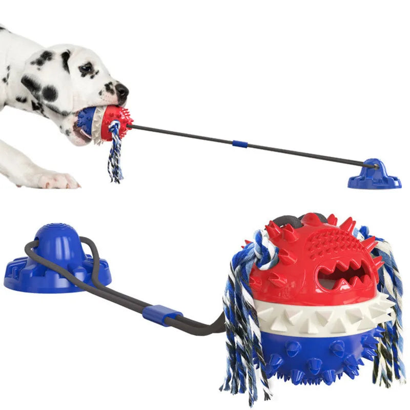 Small And Medium-sized Large Dog Puzzle Ball Toy With Leakage Ball And Reinforced Suction Cup, Aggressive Chewer Interactive Toy